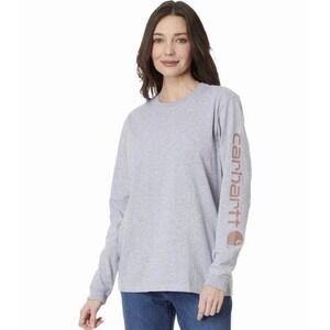 Carhartt Classic Fit Light Gray Womens Medium Long Sleeve T-shirt